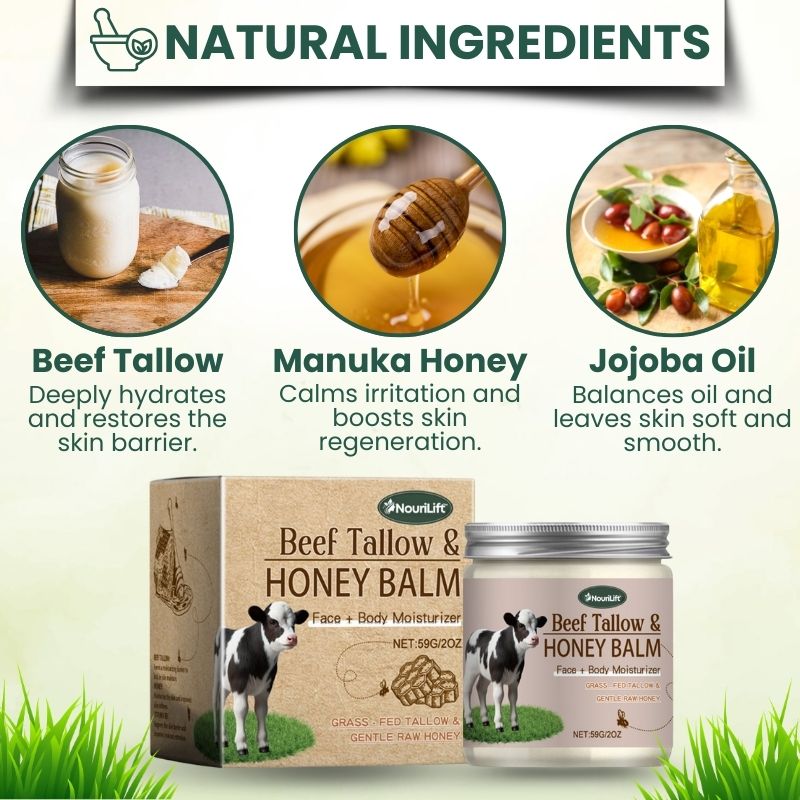 NouriLift™ | Beef Tallow & Manuka Honey Balm for Skin Firming