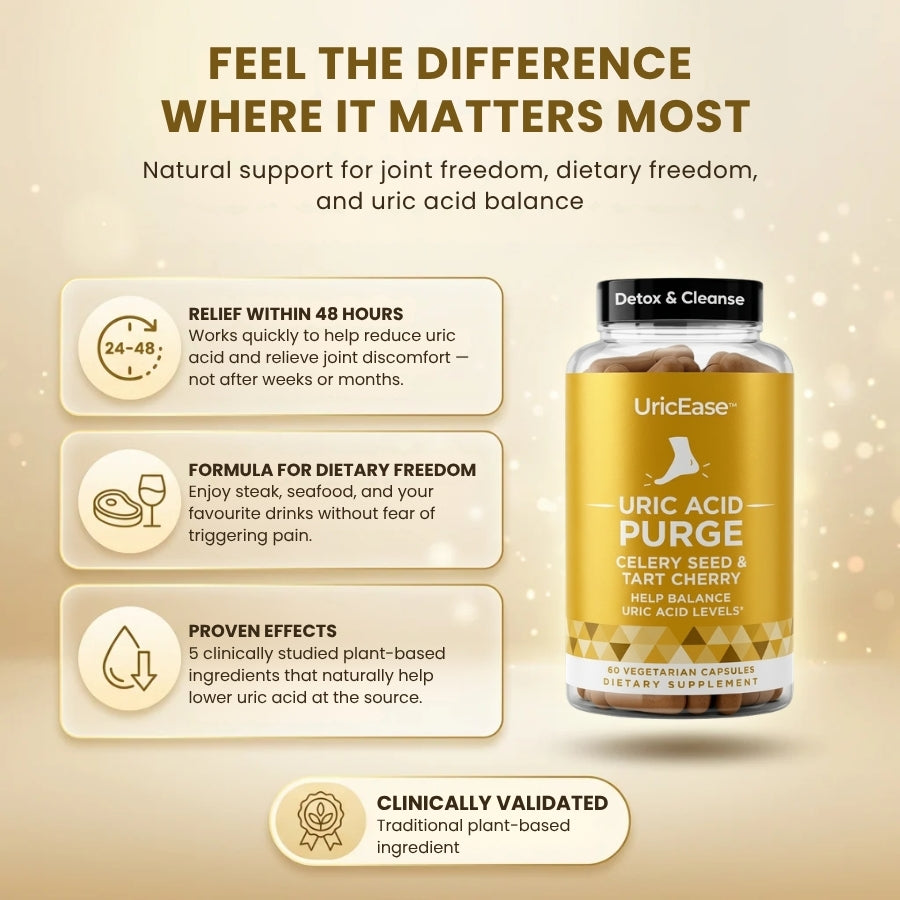 UricEase™ | Daily Uric Acid & Joint Support Capsules