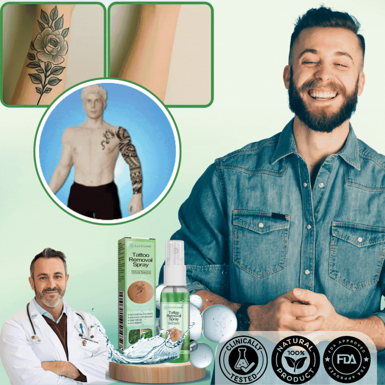 TattGone™ Spray Bottle | 99% Tattoo Ink Removed!